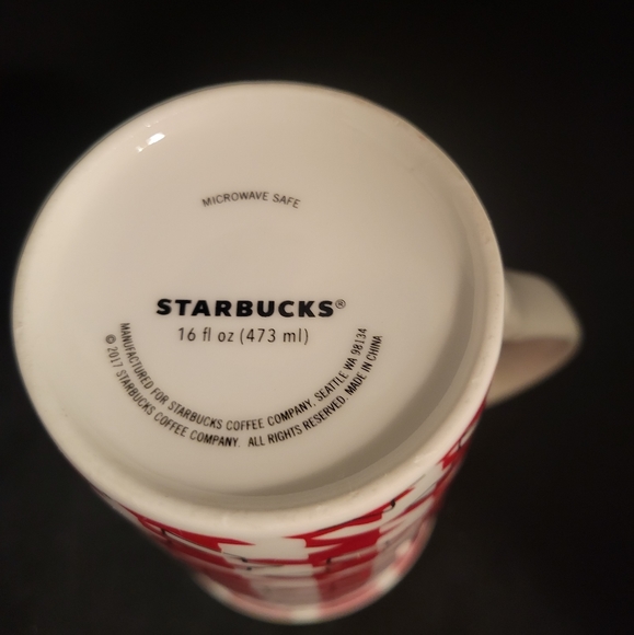 Starbucks Coffee Mug Houndstooth Cup 2017 Tall 16 fl oz - Picture 8 of 10